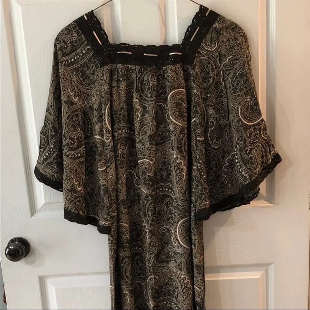NWT- ASA Collection Brown Paisley Kaftan Small